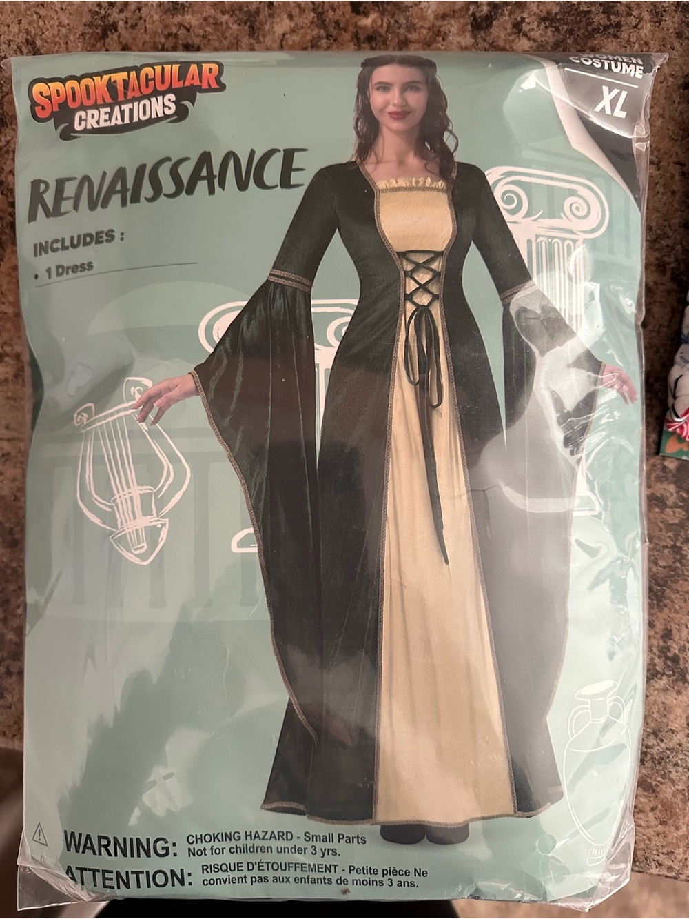 Spooktacular Creations Green and Gold Renaissance-Style Costume Dress